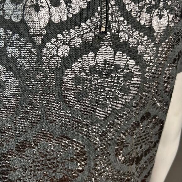 Anthropologie Moth sweater small gray metallic fairy holiday royal cotton - Picture 8 of 10